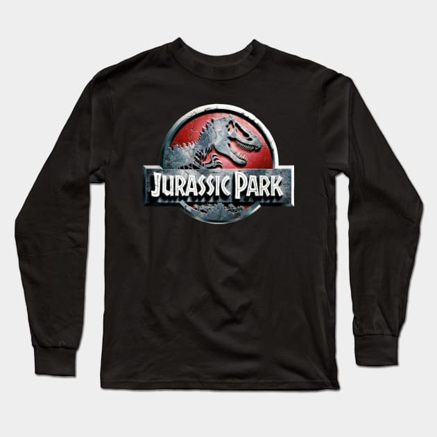 Jurassic Park stone engraved logo Long Sleeve T-Shirt by byNIKA